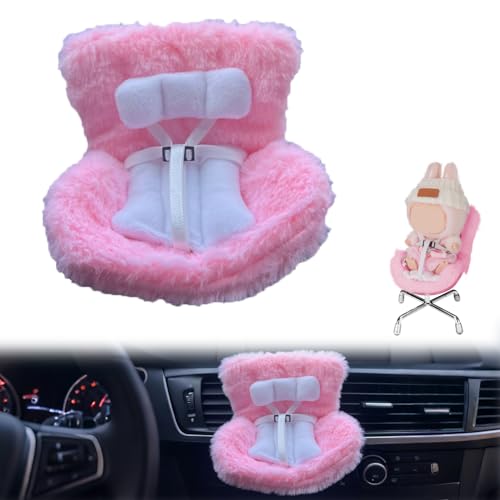 Norhogo 1 Stücke Auto Puppen Sicherheitssitz, LaBBu-Puppenautositz Mit Weichem Pelzkissen, Baby Puppenautositz, zur Präsentation von 10–17cm Spielzeug, Rosa von Norhogo