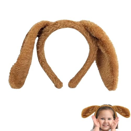 Norhogo 1 x brauner Welpen-Hundeohren, Welpen-Ohren-Haarband, Plüsch, Mops-Ohren, Kopfschmuck, Cos Tier-Stirnband, Welpen-Haarband, für Erwachsene und Kinder, Bühnenauftritts-Requisiten (braun) von Norhogo