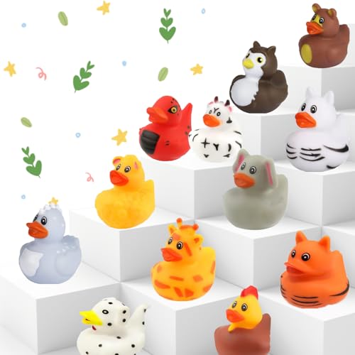 Norhogo 12 Stück Neuheit Sortierte Gummi Enten quietscheente badeente Spielzeug, zum Baden und Spielen, für Kinder Babyparty Geburtstagsfeier Kinderbelohnungen Jeep-Ducking Dekoration, 5cm Norhogo 12 Stück Neuheit Sortierte Gummi Enten quietscheente badeente Spielzeug, zum Baden und Spielen, für Kinder Babyparty Geburtstagsfeier Kinderbelohnungen Jeep-Ducking Dekoration, 5cm von Norhogo