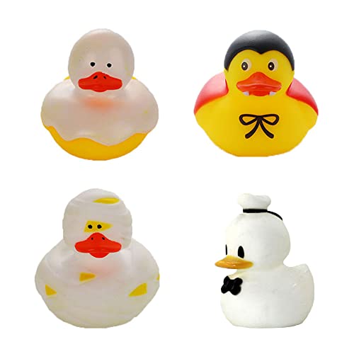 Norhogo 4 STK Neuheit Sortierte Gummi Enten Bade Enten Spielzeug, Quietscheente zum Baden und Spielen, für Kinder Geburtstagsfeier Kinderbelohnungen Jeep-Ducking Dekoration, 5cm (Allerheiligen-Ente) Norhogo 4 STK Neuheit Sortierte Gummi Enten Bade Enten Spielzeug, Quietscheente zum Baden und Spielen, für Kinder Geburtstagsfeier Kinderbelohnungen Jeep-Ducking Dekoration, 5cm (Allerheiligen-Ente) von Norhogo