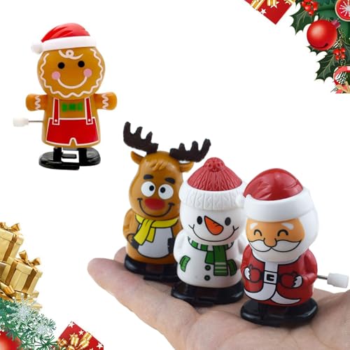 Norhogo 4 Stück Weihnachts Aufziehspielzeug, Uhrwerk Lauf- und Springspielzeug, Aufziehspielzeug Weihnachten Kinder, Aufzieh Lebkuchenmänner für Weihnachtsstrümpfe und Geschenktütenfüller Norhogo 4 Stück Weihnachts Aufziehspielzeug, Uhrwerk Lauf- und Springspielzeug, Aufziehspielzeug Weihnachten Kinder, Aufzieh Lebkuchenmänner für Weihnachtsstrümpfe und Geschenktütenfüller von Norhogo