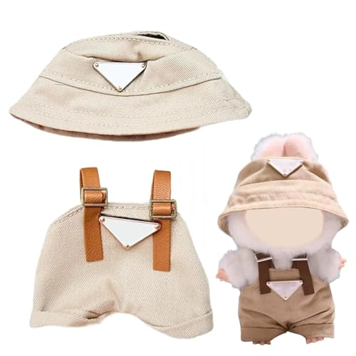 Norhogo Handgefertigte Häkel Miniatur Set, Modische Puppenkleidung, geeignet für Plüschpuppen aus Gummi für, 17cm La-bu-b Plush Puppen DIY Kinder Geschenke, Beige Suspender Pants Set mit Hut Norhogo Handgefertigte Häkel Miniatur Set, Modische Puppenkleidung, geeignet für Plüschpuppen aus Gummi für, 17cm La-bu-b Plush Puppen DIY Kinder Geschenke, Beige Suspender Pants Set mit Hut von Norhogo