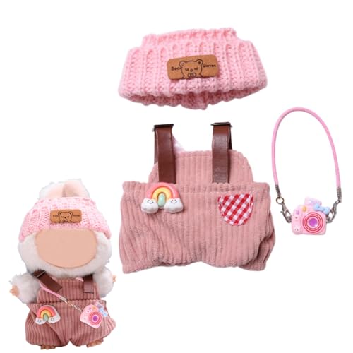 Norhogo Handgefertigte Häkel Miniatur Set, Modische Puppenkleidung für Plüschpuppen aus Gummi für, 17cm Labab Plush Puppen DIY Kinder Geschenke, Rainbow Suspender Pants Set mit Hut und Tasche Norhogo Handgefertigte Häkel Miniatur Set, Modische Puppenkleidung für Plüschpuppen aus Gummi für, 17cm Labab Plush Puppen DIY Kinder Geschenke, Rainbow Suspender Pants Set mit Hut und Tasche von Norhogo