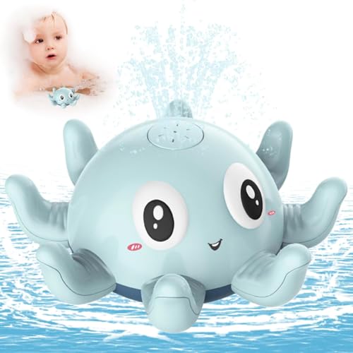 Norhogo Baby Badespielzeug Wasserspielzeug, Spray Induction Floating Bath Toy mit Licht, Pool-Wasser-Spray-Spielzeug für 3 Jahre und älter Baby Kinder Kleinkinder Party Geschenk (Octopus) von Norhogo