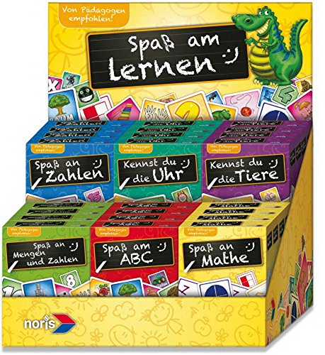 Mini Lernspiele (Kinderspiele), 6fach Sortiert: Enthält je 4 x Spaß an Mengen und Zahlen; Spaß am ABC; Kennst du die Tiere?; Kennst du die Uhr?; Spaß an Mathe; Spaß an Zahlen Mini Lernspiele (Kinderspiele), 6fach Sortiert: Enthält je 4 x Spaß an Mengen und Zahlen; Spaß am ABC; Kennst du die Tiere?; Kennst du die Uhr?; Spaß an Mathe; Spaß an Zahlen von Noris Spiele