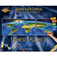 Schipper 609470855 - Malen nach Zahlen, Unser Planet, Triptychon, 40 x 120 cm von Simba Toys