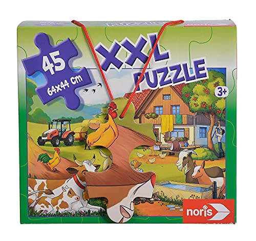 Noris 606031565 - XXL Riesenpuzzle, Urlaub auf dem Bauernhof - mit 45 Teilen (Gesamtgröße: 64 x 44 cm) - für Kinder ab 3 Jahren von Noris