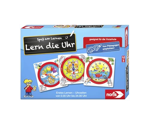 Noris 606076152 Lern die Uhr, Kinderspiel ab 5 Jahren, Puzzle Lernspiel, Spaß am Lernen, für 1 bis 4 Spieler von Noris