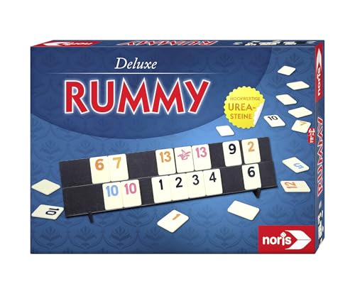 Noris 606101779 - Deluxe Rummy, das weltbekannte Familienspiel mit hochwertigen Urea-Steinen, ab 8 Jahren von Noris