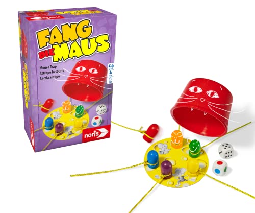 Noris 606144011 Fang die Maus - Kinderspiel ab 4 Jahre – das beliebte Reaktionsspiel für die Ganze Familie - für 3-4 Spieler von Noris