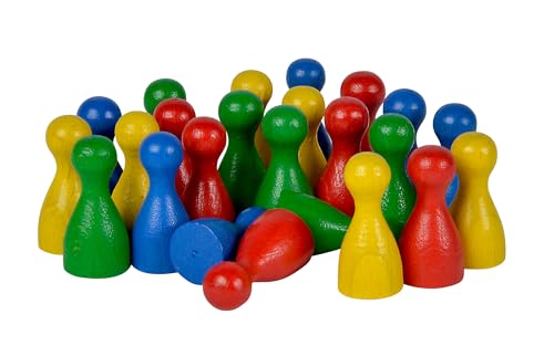 Noris 606154362 - 24 Bunte Halmakegel aus Holz im Blister, 16mm, Rot, Gelb, Blau, Grün Noris 606154362 - 24 Bunte Halmakegel aus Holz im Blister, 16mm, Rot, Gelb, Blau, Grün von Noris