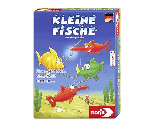 Noris 606187098 - Kleine Fische - Für alle flinken Kartenspieler, die nicht gerne im Trüben fischen, ab 7 Jahren, Blau, Grün, Mehrfarbig von Noris
