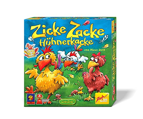Zoch 601121800 Zicke Zacke Hühnerkacke – das rasante Memory-Gedächtnisrennen, Kinderspiel des Jahres 1998, 2-4 Spieler, für Jungen und Mädchen ab 4 Jahren von Zoch