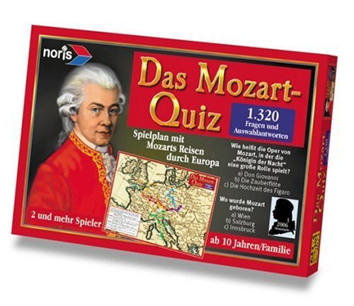 Das Mozart Quiz - Ein Spiel, das Spaß macht und bei dem man sehr viel lernen kann. Für 2-6 Spieler. Geeignet für Kinder ab 10 Jahren. von Noris