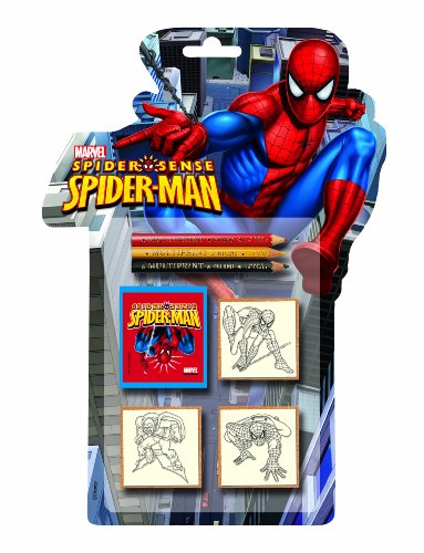Multiprint Stempel zu drucken – 3 Stempel Spider-Man, Rot/Blau von Multiprint