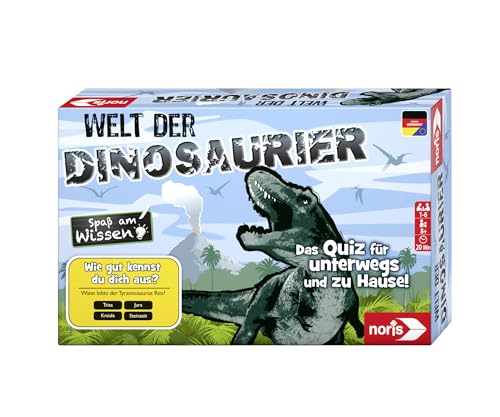 Noris 606011612 Welt der Dinosaurier, der Familien-Spielspaß für Zuhause oder unterwegs, für 1-6 Spieler ab 8 Jahren von Noris