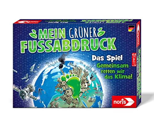 Noris 606012030 - Mein grüner Fußabdruck: Das Spiel - Brettspiel mit Quiz-Karten zum Thema Klimawandel & Umweltschutz, für Kinder ab 8 Jahre, 1-4 Spieler von Noris