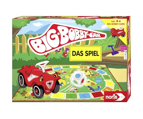 Noris 606013790 BIG-BOBBY-CAR, Das Spiel - ein lustiges Würfel-Rennspiel für alle Fans - inkl. vier Mini Bobby Cars, ab 3 Jahren von Noris