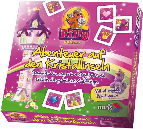 Noris 606017358 - Filly Unicorn, Abenteuer auf den Kristallinseln, Kinderspiel von Noris