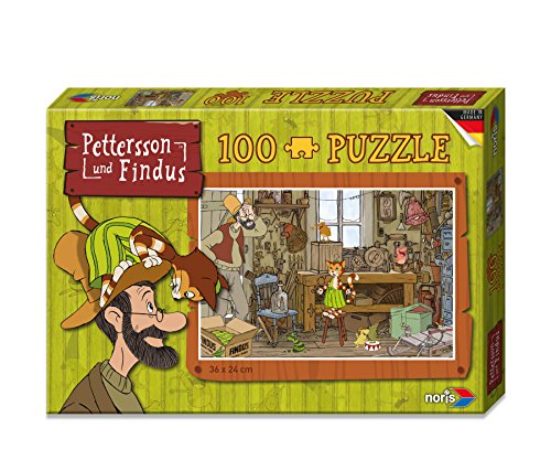 Noris 606031351 - Pettersson Findus Werkstatt Puzzle, 100-teilig von Noris