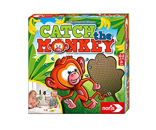 Noris 606061881 Catch the Monkey – Das affenstarke Reaktionsspiel, für 2 – 4 Spieler, Gesellschaftsspiel, für Kinder ab 5 Jahren von Noris