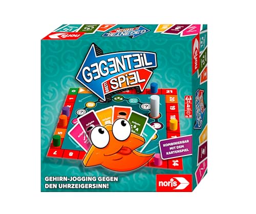 Noris 606062080 - Gegenteil Spiel (Brettspiel ab 10 Jahre) - kombinierbar mit dem Kartenspiel - verrücktes Konzentrationsspiel für Kinder und Erwachsene für 3-6 Spieler von noris