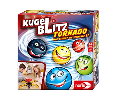 Noris 606064680 Kugelblitz Tornado - Kinderspiel ab 5 Jahre - actiongeladenes Reaktions-Spiel für die ganze Familie - für 2-4 Spieler von Noris