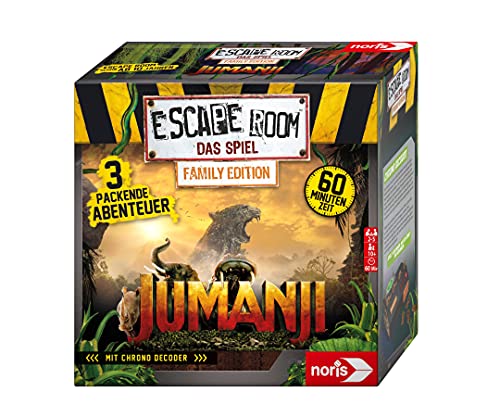 Noris 606101837 - Escape Room Jumanji (Family Edition) - Familien und Gesellschaftsspiel für Erwachsene und Kinder, inkl. 3 Fällen und Chrono Decoder, ab 10 Jahren von Noris