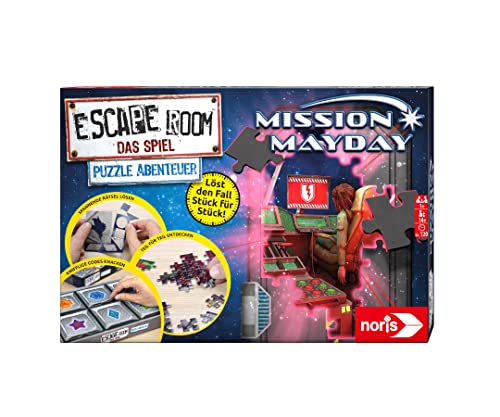 Noris 606102060 Escape Room Puzzle Abenteuer, Mission Mayday - Familien und Gesellschaftsspiel für Puzzle-Fans, inkl. 3 Fällen, ab 14 Jahren von Noris
