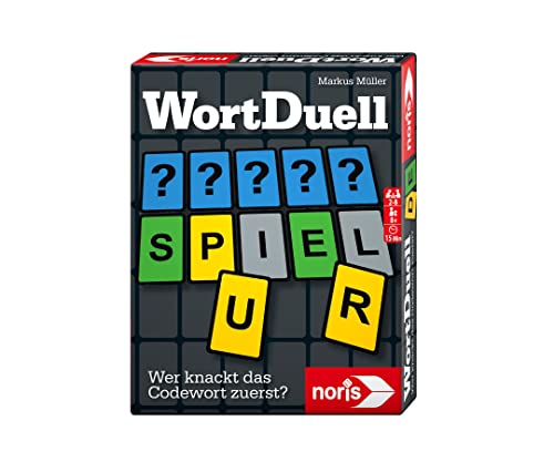 Noris 606261944 Wort Duell - Kartenspiel ab 8 Jahren - kniffliges Team 2 bis 8 Spieler zum Buchstaben und Wörter-Raten von Noris