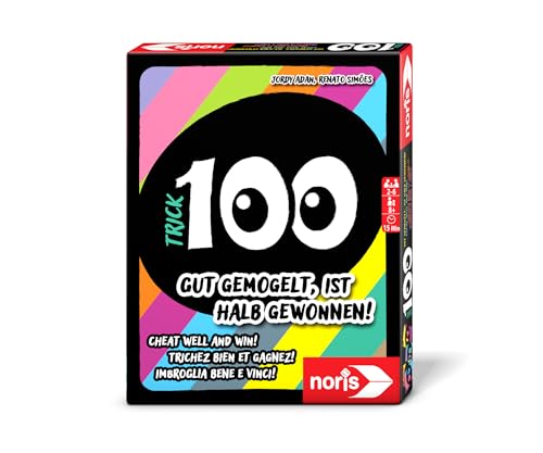 noris 606262066 - Trick 100 (Kartenspiel ab 8 Jahre) - rasantes Spiel zum Bluffen & Zocken für 2-6 Spieler, ca. 15 Min. Spiel-Dauer pro Spiele-Runde von noris