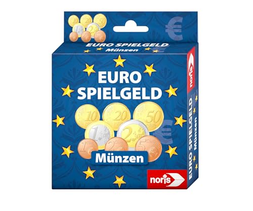 Noris 606521012 - Spielgeld Münzen - geeignet als Spielset für Spielkassen, Kaufladen, rechnen lernen, uvm., ab 3 Jahren von Noris