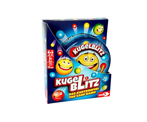 noris 606062774 - Kugelblitz - Das Kartenspiel (Spiel ab 6 Jahre) - rasanter Rätselspaß für Kinder und die ganze Familie, 2-4 Spieler, ca. 10 Min. Spieldauer pro Runde von noris