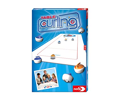 Noris 606171432 - Table Curling - Das weltbekannte Spiel für Zuhause - Mit faltbarem Spielfeld der Größe 120 X 40 cm, ab 6 Jahren von Noris