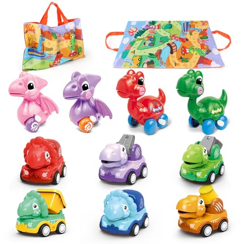 Dinosaurier Spielzeug ab 3 Jahre, 10 Stück Aufziehauto Spielzeugauto mit Spielmatte, Rückwärtsfahren und Uhrenautos, Montessori Spielzeug für Jungen Mädchen, Kleine Geschenke für Kinder ab 4-8 Jahre Dinosaurier Spielzeug ab 3 Jahre, 10 Stück Aufziehauto Spielzeugauto mit Spielmatte, Rückwärtsfahren und Uhrenautos, Montessori Spielzeug für Jungen Mädchen, Kleine Geschenke für Kinder ab 4-8 Jahre von Norkbeng
