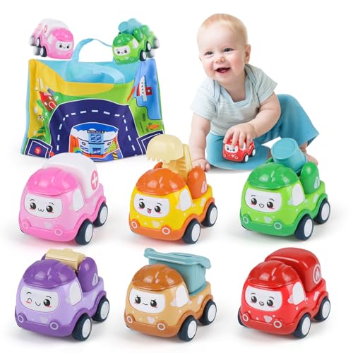 Norkbeng Auto Spielzeug Baby Kinder, Mini Auto Set Spielzeug mit Spielmatte Aufwahrungstasche,Go Cartoon Construction Cars Vehicle Set – Kleinkindergeschenk für Jungen und Mädchen von Norkbeng
