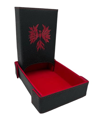 Norse Foundry Red Phoenix Würfeltablett und Turm Bundle – Luxuriöses samtsicheres Leder-Finish – RPG-Gaming-Zubehör für Tischabenteuer – Kontrollierte Rollen & feuriges Design Norse Foundry Red Phoenix Würfeltablett und Turm Bundle – Luxuriöses samtsicheres Leder-Finish – RPG-Gaming-Zubehör für Tischabenteuer – Kontrollierte Rollen & feuriges Design von Norse Foundry