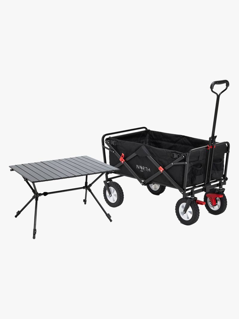 North 13.5 Light Bollerwagen mit Bremse, Black inkl. Campingtisch von North 13.5