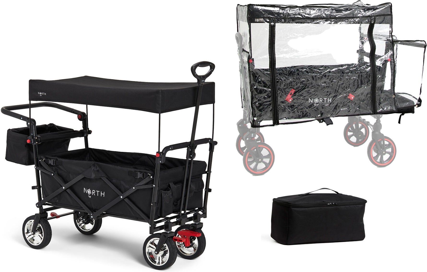 North 13.5 Porter Bollerwagen inkl. Regenüberzug & Kühltasche, Black North 13.5 Porter Bollerwagen inkl. Regenüberzug & Kühltasche, Black von North 13.5