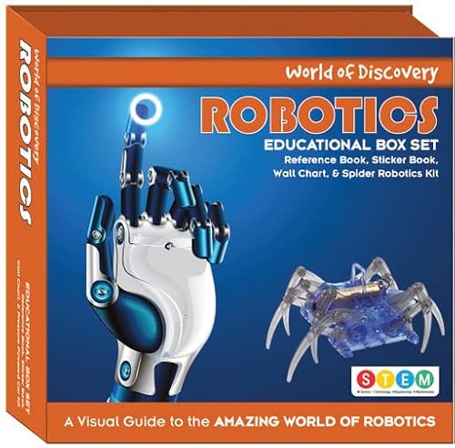 Children's Robotics Educational Box Set – enthält Referenzbuch, Sticker Book, Wall Chart und Spider Robotics Kit von North Parade Publishing