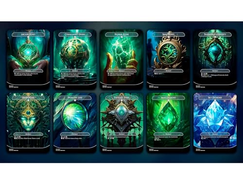 Green Blue Mana Rocks Set (A) - 10 Cards Set - Comes with 2 Bonus Cards - MTG Proxy Cards - Premium Quality von NorthBlue