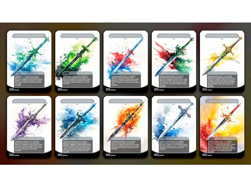 Watercolor Swords Set (A) - 10 Cards Set - Comes with 2 Bonus Cards - MTG Proxy Cards - Premium Quality von NorthBlue