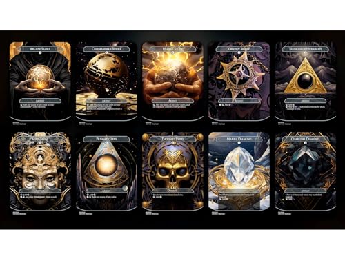 NorthBlue Weiß-Schwarzes Mana-Steine-Set (A) - 10 Karten-Set Mit 2 Bonuskarten - MTG Proxy - Premium-Qualität von NorthBlue