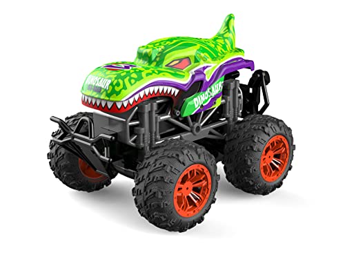 Northpoint Aufladbares RC Auto Ferngesteuerter Monstertruck Spielzeug LED Licht echter Rauch Fernbedienung aufladbarem Akku wechselbare Cover (Dino Grün) von Northpoint
