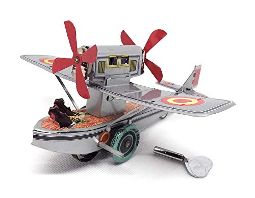 Nostalgie Blechspielzeug Wasserflugzeug Silber zum Aufziehen von NostalgieDesign