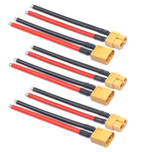 3 Paar XT60 Stecker Buchse und Stecker, mit 14 AWG Silikonkabel, für RC-LiPo-Akkukabel, Drohnen, Autos, Boote, Lipo-NiMH-Akku-Ladegerät 3 Paar XT60 Stecker Buchse und Stecker, mit 14 AWG Silikonkabel, für RC-LiPo-Akkukabel, Drohnen, Autos, Boote, Lipo-NiMH-Akku-Ladegerät von Notoke