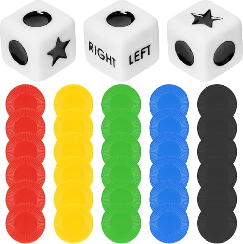 33 Stück Lustiges Würfelspiel, 3 Stück L-C-R Würfel, 30 Stück Farbchips, Würfelspiele Tischspiele, 6 Seitige Würfel, für Reisen, Teaching, Camping Picknick, Mehrspielerpartys und Familienfeiern 33 Stück Lustiges Würfelspiel, 3 Stück L-C-R Würfel, 30 Stück Farbchips, Würfelspiele Tischspiele, 6 Seitige Würfel, für Reisen, Teaching, Camping Picknick, Mehrspielerpartys und Familienfeiern von Notoke