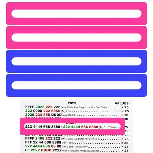 Notoke 4 Stück Mahjong Line Finder - Glücksbringer für Mahjongspieler - Regelnleser und Leitfaden - Liebhaber - Mahjong Zubehör Geschenk (Rosa + Blau) von Notoke