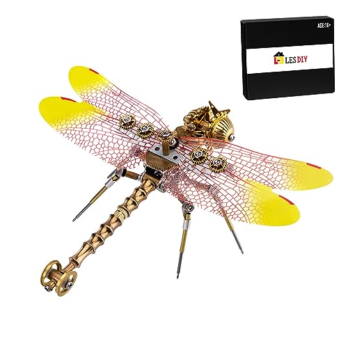 Novaray 3D Metall Puzzle Libelle, 150 Stück Mechanische 3D Libelle Metall Montage Tiermodell Kreativ Trendy Display Set, Geschenk für Erwachsene und Kind - 15 x 12 x 6cm von Novaray
