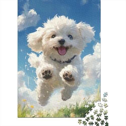 Bichon Frise Puzzle 1000-teilige Schwer Puzzle Spielzeug Lernspiel Impossible Herausforderung Spielzeug Für Erwachsene Und Kinder Ab 12 Jahren 1000pcs (75x50cm) von NoveAurora